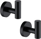 TASTOS Matte Black Bathroom Towel Coat Hook Stainless Steel, 2 Pack Robe by TASTOS