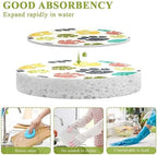 Colorful Doodle Paw Prints Kitchen Sponges Animal Puppy Dog Cleaning Dish Sponges Non-Scratch Natural Scrubber Sponge for Kitchen Bathroom Cars, pack of 3 - Image 3
