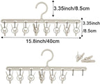 Clothes Hanger 2 Pack with 8 Clips, Clothes Drying Racks Windproof - Image 2
