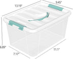 6-Pack Clear Storage Latch Bins, 14 L Plastic Storage Boxes - Image 2