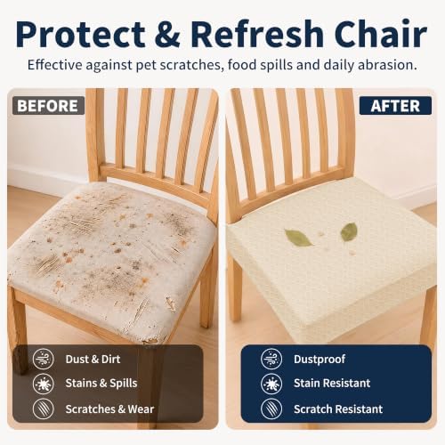 BIETYONE Waterproof Dining Chair Covers, Stretch Seat Protector, Washable