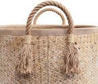 happimess Celia 3-Piece Nesting Storage Baskets 20", Natural/White