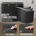 CAPHAUS Black Dual Trash Can w/Double Lid, Trash & Recycle Bins Combo, - Image 5