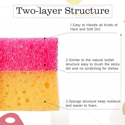 FillTouch Flower 3 Pcs Scrub Sponge, Pink - Image 5