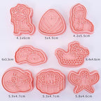 8 Pcs Happy Birthday Cookie Molds New Year Spring Festival 3D Biscuit Mould Baking Tool Easter Cartoon Stamps for Biscuits (Chinese Festival) - Image 3