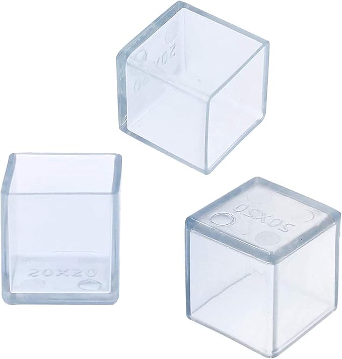 10 Pcs Transparent Square Anti-Slip Rubber Leg Tips Chair Leg Caps Furniture - Image 4