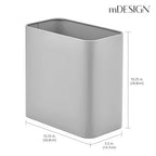 mDesign Small Metal 2.4 Gallon Trash Can Wastebasket Garbage Bin - Image 3