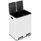 16 Gal Dual Trash Can, Stainless Steel Kitchen Garbage Bin, Recycle Dustbin - Image 10