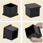 Flyshop 1-3/16" x 1-3/16", 30 mm x 30 mm Flexible PVC Chair Leg Caps Black - Image 5