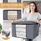 Fab totes 6 Pack Storage Bags for Clothes Blanket Storage Bins with Lids