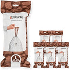 Brabantia PerfectFit Trash Bags (Size L/10.6-12 Gal) Thick Plastic Trash Can Liners with Drawstring Handles (120 Bags)