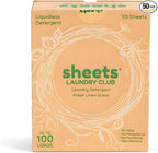 Sheets Laundry Club Laundry Detergent Sheets – 50 Sheets, Fresh Linen, by SheetsLaundryClub