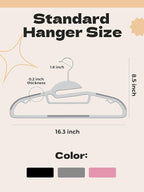 HOUSE DAY Grey Plastic Hangers 50 Pack, Slim Space Saving, Non Slip Hangers - Image 8