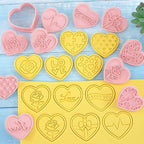 10Pcs Heart Cookie Cutters Rose Love Pattern for Valentine's Day Baking - Image 2