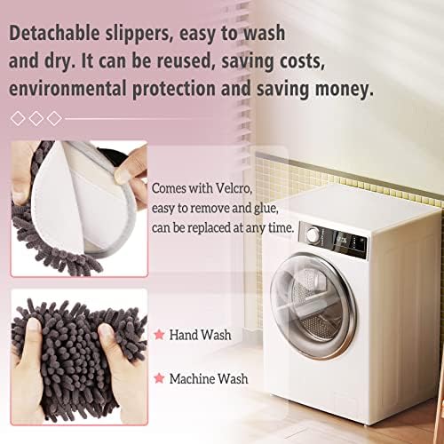 Detachable Dog Mop Slippers for Floor Dusting, Gray