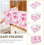 Valentine's Day Storage Bins with Lids and Carrying Handle,Foldable Storage Boxes Organizer Containers Baskets Cube with Cover for Home Bedroom Closet Office