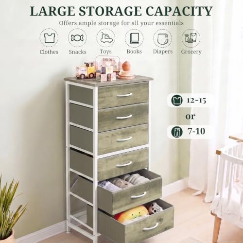 6 Drawers Dresser for Bedroom, Fabric Storage Tower Organizer