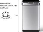 EKO Mirage-T 50 Liter / 13.2 Gallon Touchless Rectangular Motion Sensor Trash - Image 8