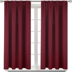 BGment Short Burgundy Blackout Curtains 40 Inches Length by BGment