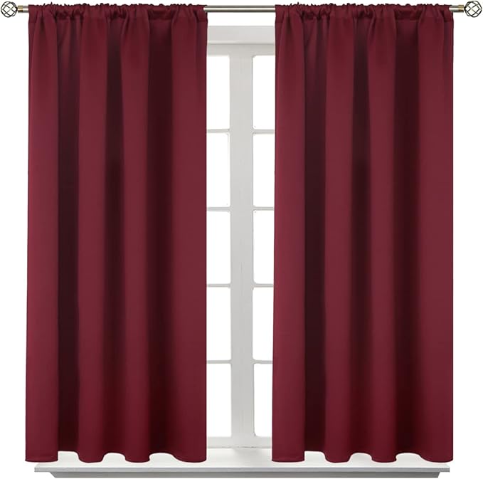 BGment Short Burgundy Blackout Curtains 40 Inches Length by BGment