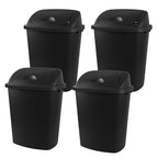 Zopnny 4-Pack 11 Gallon Swing Lid Trash Can, Plastic Swing-Top Garbage Can by Zopnny