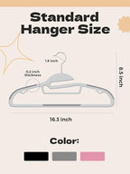 HOUSE DAY Grey Plastic Hangers 30 Pack, Slim Space Saving, Non Slip Clothes - Image 8