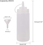 Squeeze Bottles for Sauces 2 Pack, Ketchup Bottle 12 Ounce Plastic Dressing - Image 2
