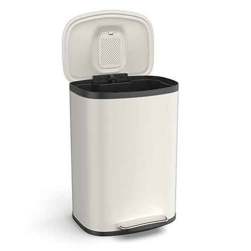 13 Gallon Stainless Steel Foot Pedal Large Trash Can by Dolonm