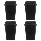 Zopnny 4-Pack Lidded Trash Can, 13 Gallon Black Plastic Garbage Bin - Image 4