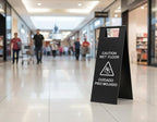 2 Pcs Wet Floor Sign, 24 Inch Black Stainless Steel Caution Wet Floor Sign - Image 5