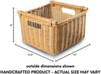 The Basket Lady Deep Pole Handle Wicker Storage Basket, 13.5 in L x 14 in W x 9 - Image 7