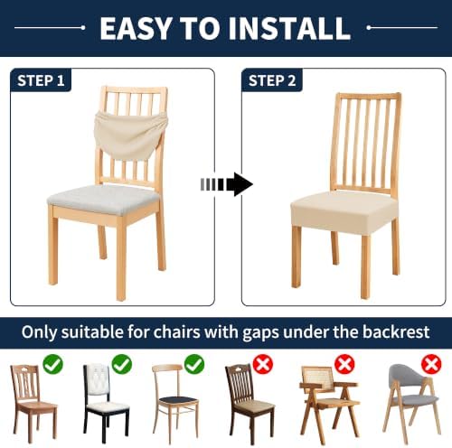 BIETYONE Waterproof Dining Chair Covers, Stretch Seat Protector, Washable