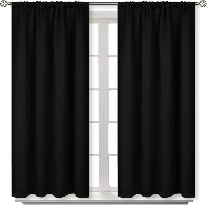 BGment Black Blackout Curtains 40 Inches Long by BGment
