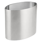 mDesign Stainless Steel Metal Oval Trash Can, 7.9 Liter/2.09 Gallon Wastebasket - Image 6