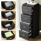Tribesigns 4 Drawer File Cabinet with Lock, Filing Cabinets for Home Office