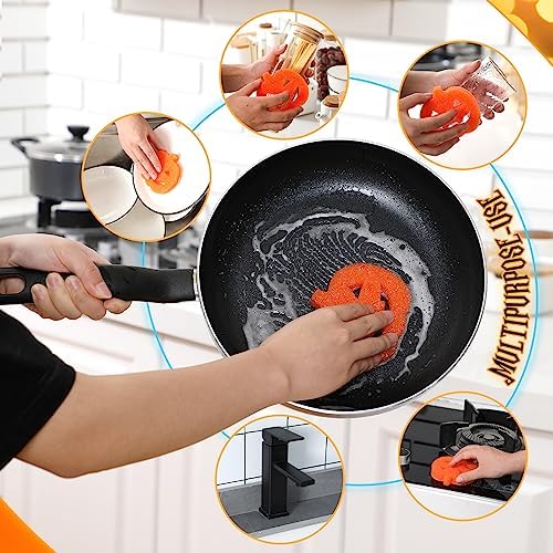 Umigy 12 Pcs Halloween Cute Sponges Ghost Bat Pumpkin Cat Non Scratch Dish