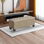 SONGMICS Storage Ottoman, Storage Bench, Tufted Entryway Bedroom Bench - Image 6