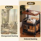 3 Tier Metal Rolling Utility Cart Organizer - Image 3