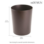 mDesign Round Metal Small 1.7 Gallon Recycle Trash Can Wastebasket, Garbage - Image 4