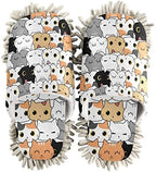 Fisyme Mop Slippers Soft Washable Microfiber Super Chenille Mopping House Home Shoes Mop Slippers for Floor Cleaning