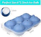 Ice Ball Maker, TINANA Reusable 2.5 Inch Ice Cube Trays, Easy Release Silicone - Image 3