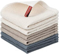 Nialnant 6 Pack Kitchen Towels and Dishcloths Sets,100% Cotton Soft Absorbent Quick Drying Dish Towels for Kitchen,Washing Dishes,12x12 Inches, Multi Color by Nialnant
