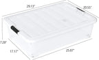 50 Quart Large Clear Plastic Under Bed Storage Bins - Image 2