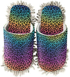 Fisyme Mop Slippers Soft Washable Microfiber Super Chenille Mopping House Home Shoes Mop Slippers for Floor Cleaning