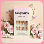 24Pcs Fall Maple Leaf Press on Nails Short Square Fake Nails with Gold Foil Stripe Design Thanksgiving False Nails Reusable Artificial Nail Glossy Full Cover Glue on Nail Stick on Nails for Women - Image 4