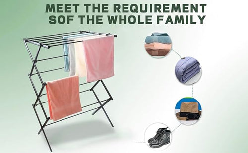 3 Tiers Foldable Clothes Drying Rack, Vertical Laundry Rack Portable and - Image 2