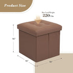 Athena Collection 15" Storage Ottoman Bench Folding Bench - Image 3