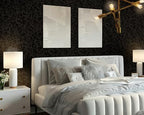 FLFK Peel and Stick Gothic Black Wallpaper 16in x 64in Vintage Floral Wall Paper for Bedroom Shelf Cabinet Countertops