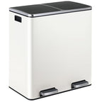 16 Gallon Rectangular Stainless Steel Trash Can, Dual Compartment Garbage Bin by ComfyCorner