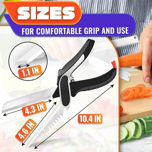 6 in 1 Cutting Board Scissors for Food, Spring-Assist, Non-Slip - Image 2